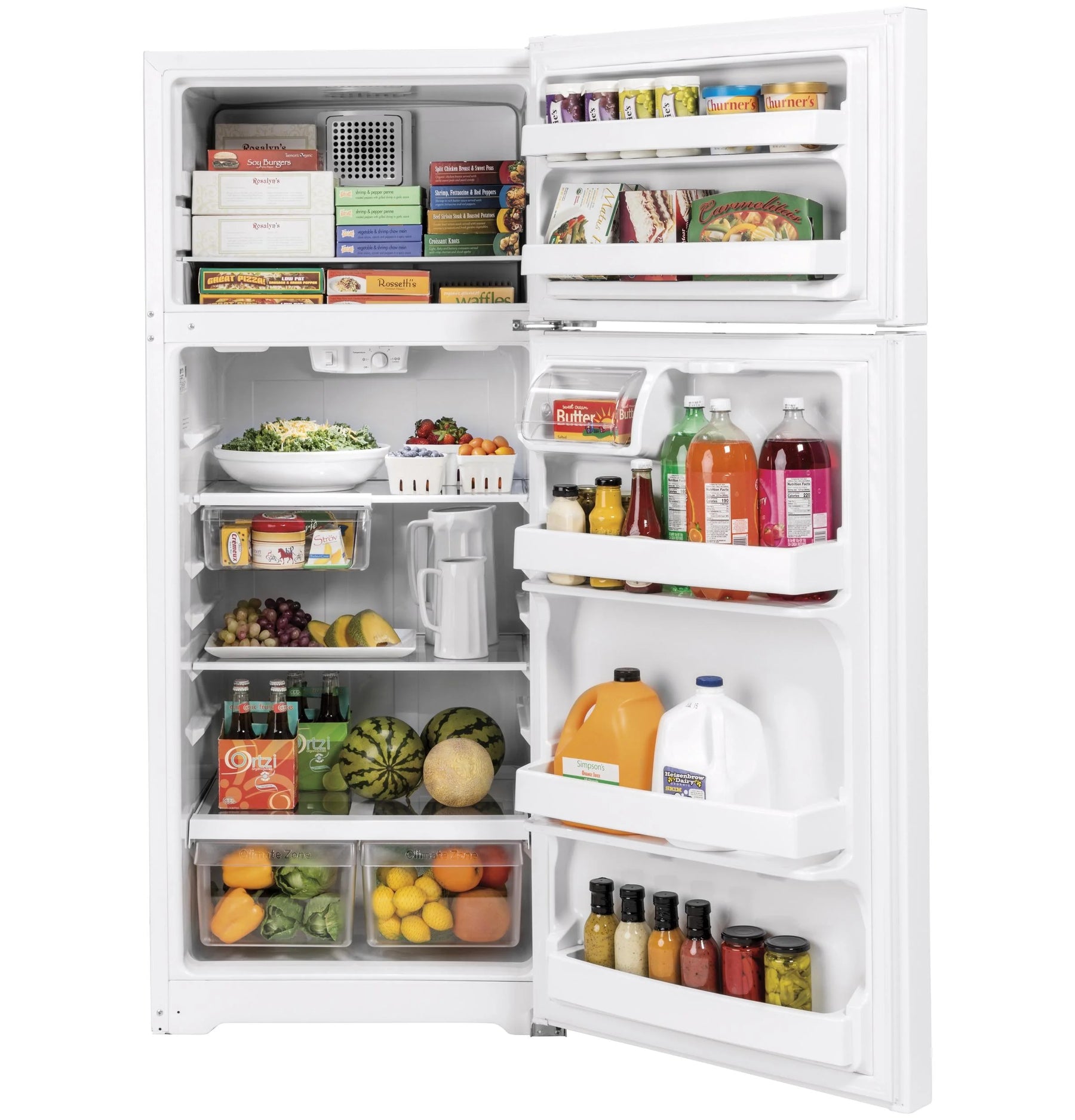 GE APPLIANCES GTS18HGNRWW Top Freezer Freestanding Refrigerator